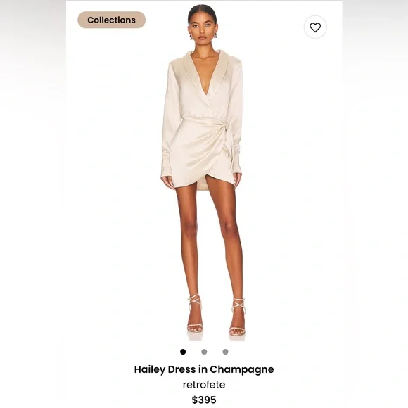 REVOLVE RETROFETE - Hailey Dress in Champagne - SIZE MED - EUC